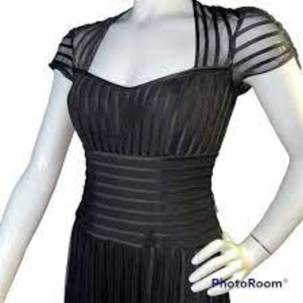 JS Collections Dress Womens Size 4 Black Mesh Cocktail Formal
